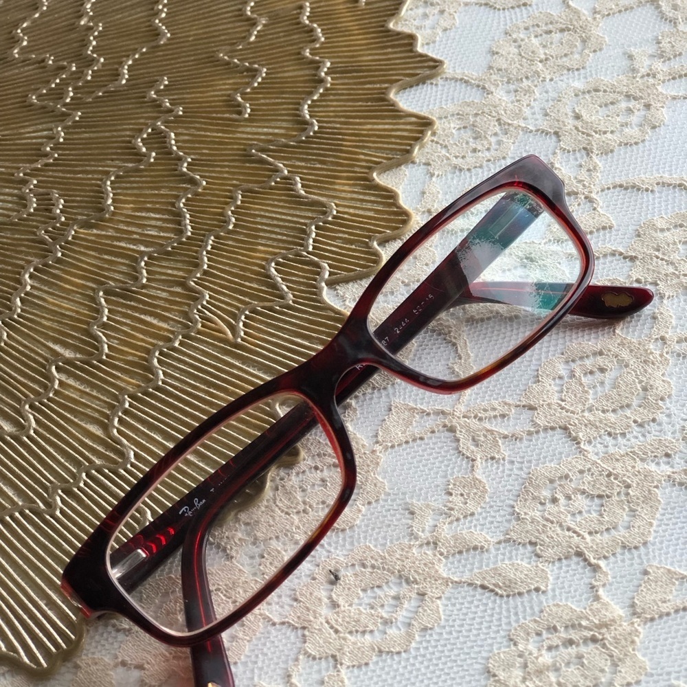 Ray Ban Red and Black Eyeglasses - Picture 2 of 8